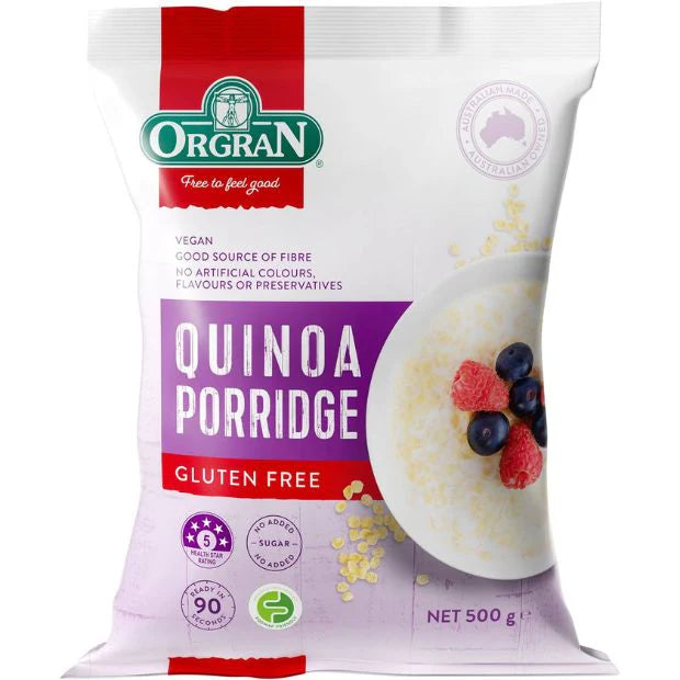 Orgran Gluten Free Porridge Quinoa 500g x 4