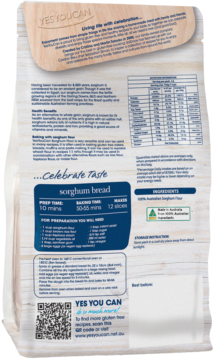 YesYouCan Sorghum Flour Gluten Free 350g