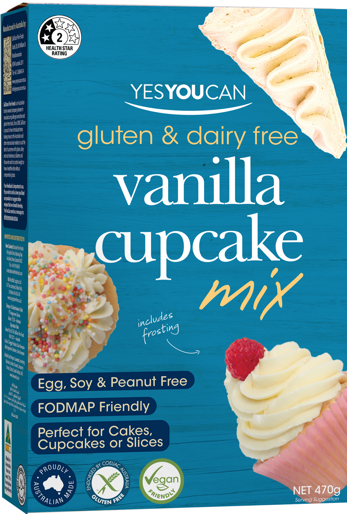 YesYouCan Vanilla Cupcake Mix Gluten Free 470g