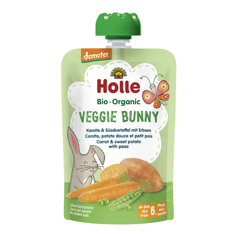 Holle Organic Pouch Carrot & Sweet Potato with Peas 100g x 12 pouches