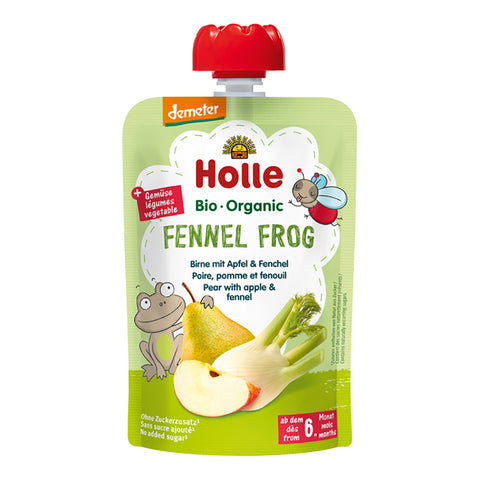 Holle Fennel Frog - Pear with Apple & Fennel 100g x 12 pouches