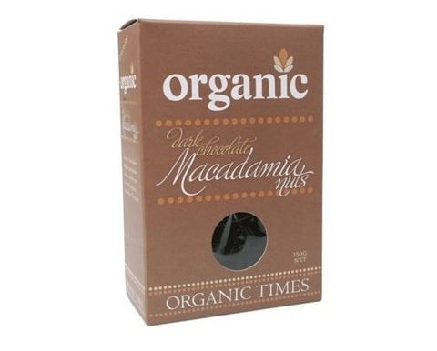 Organic Times Dark Chocolate & Macadamia Nuts 150g