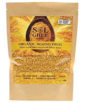 Sol Ghee Organic Moong Dhal Yellow Lentil Dhal Mix 400g
