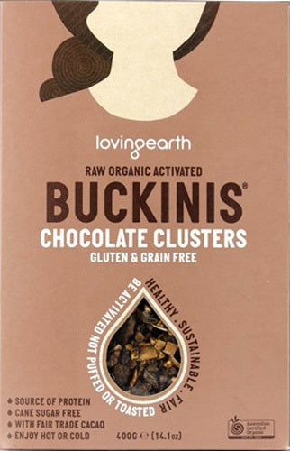Loving Earth Raw Organic Activated Buckinis Choc Clusters 400g