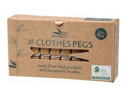 Go Bamboo Clothes Pegs 20 Pack
