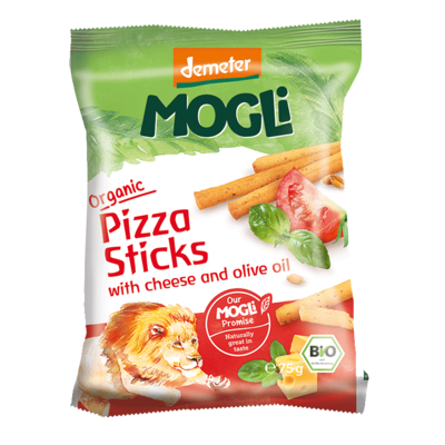 Mogli Organic Pizza Sticks with Cheese and Olive Oil 75g x 12 packs