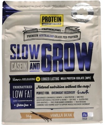 Protein Supplies Australia Slow & Grow (Slow Release) Vanilla - 1kg