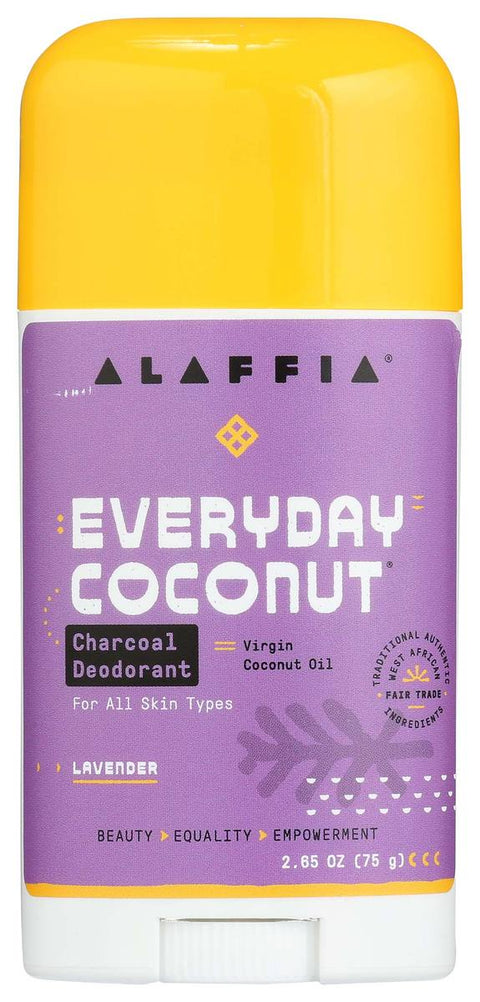 Alaffia Everyday Coconut Deodorant  - Charcoal & Lavender 75g CLEARANCE BB06/24