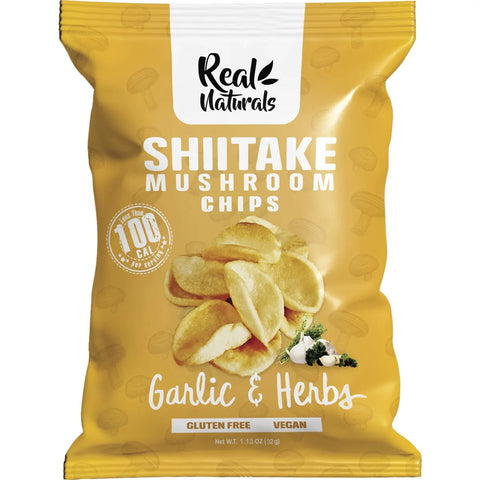 Real Naturals Shiitake Mushroom Chips Garlic & Herbs 12x32g