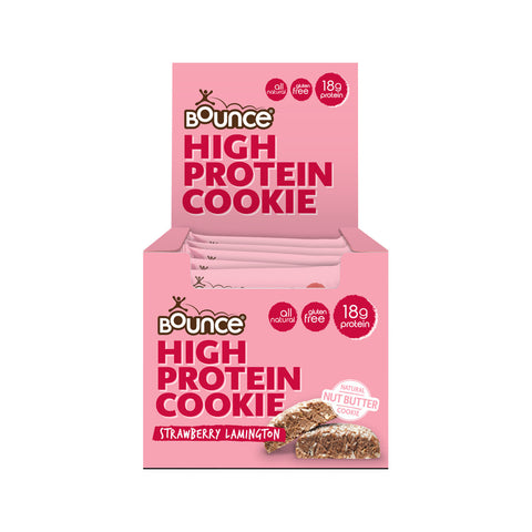 Bounce High Protein Cookie Strawberry Lamington 65g x 12