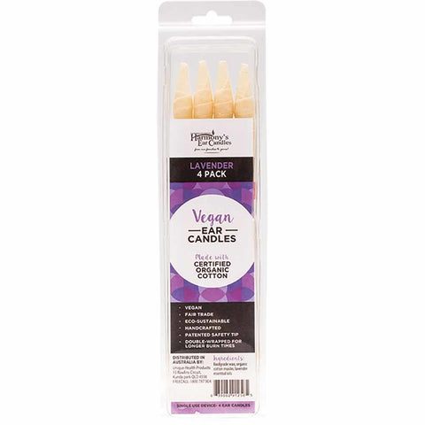 Harmony's Ear Candles Vegan Ear Candles Lavender Scented - 4 pack