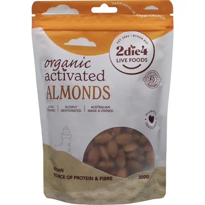 2Die4 Live Foods Activated Organic  Almonds 300g
