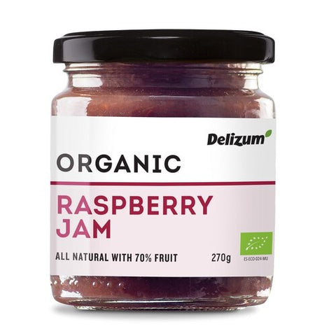 Delizum Organic Raspberry Jam 270g x 6 Jars