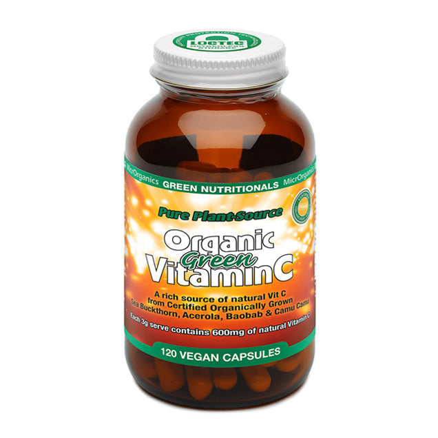 Green Nutritionals Organic Green Vitamin C Capsules (600mg) - 120 Caps