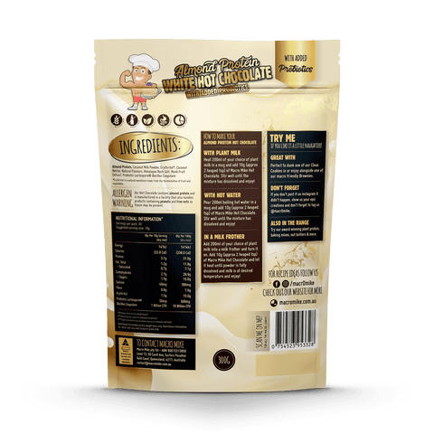 Macro Mike Protein White Hot Chocolate - Almond With Added Probiotics 300g
