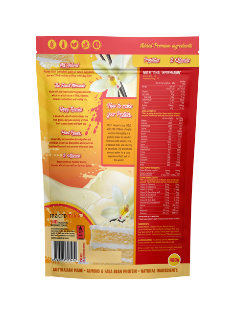 Macro Mike Premium Almond Protein Vanilla Buttercream 400g