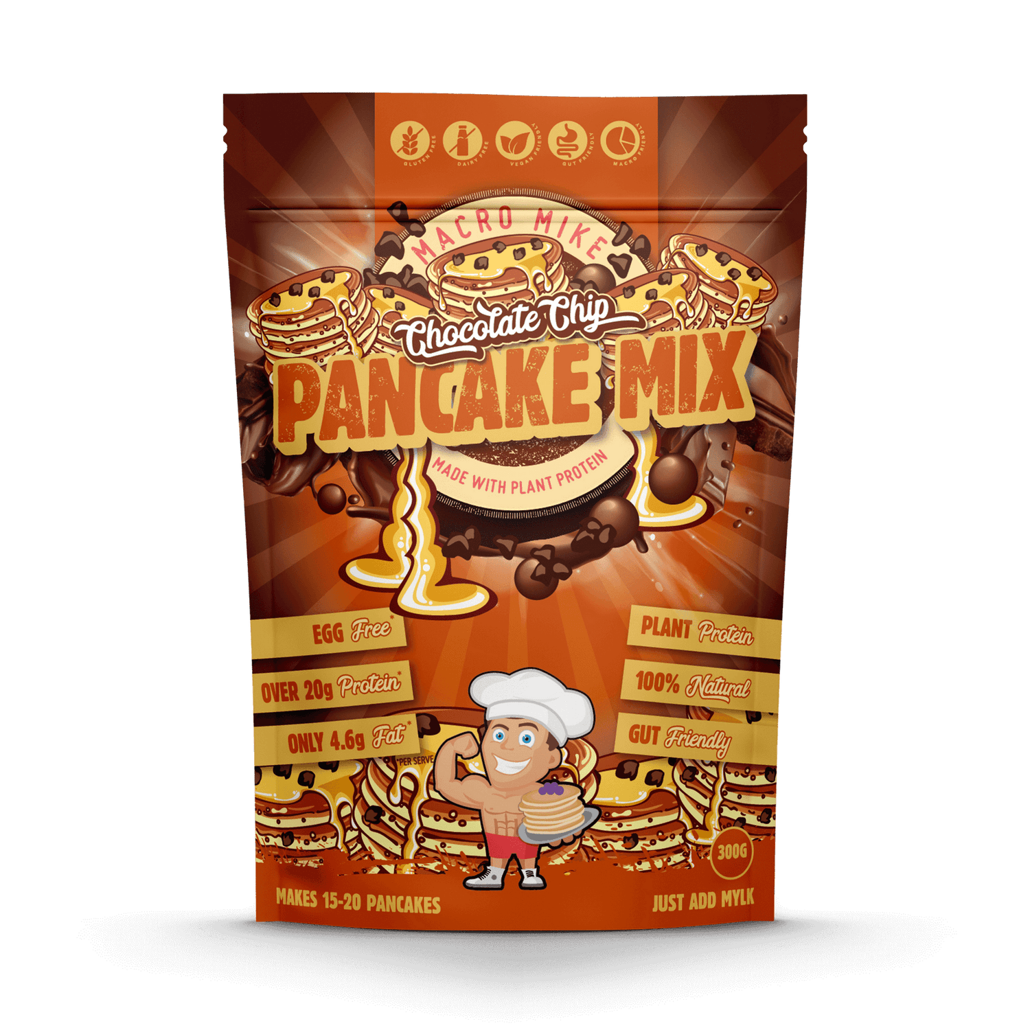 Macro Mike Protein Pancake Baking Mix Double Choc Chip 250g