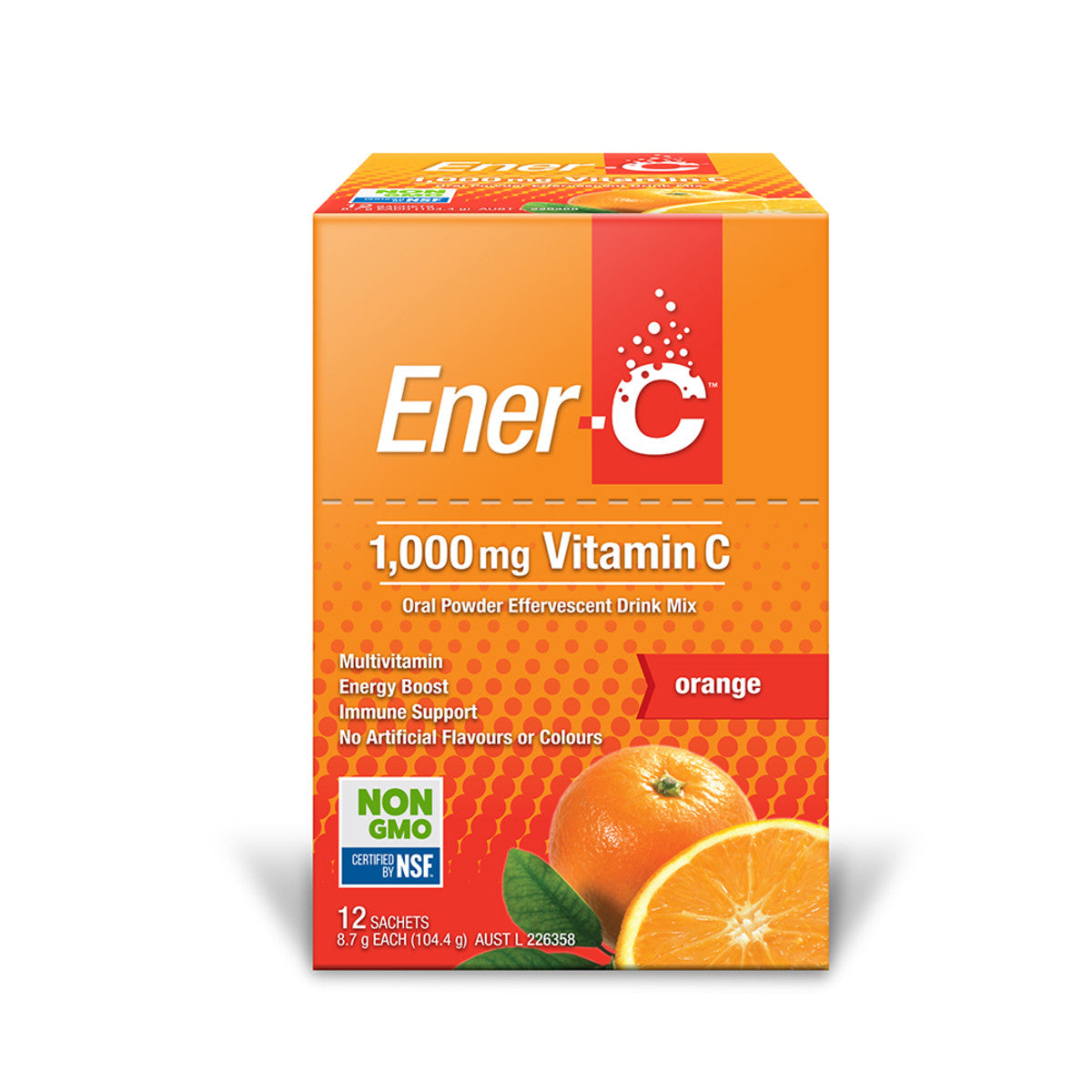 Martin & Pleasance Ener-C 1000mg Vitamin C Drink Mix Orange 8.7g x 12 Pack
