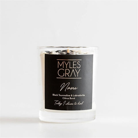 Myles Gray Crystal Infused Soy Candle - Mini Bulgarian Rose 100g