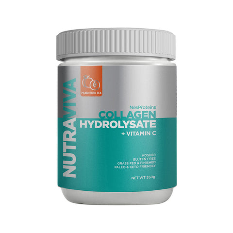 NutraViva NesProteins Collagen Hydrolysate + Vitamin C Peach Iced Tea 350g