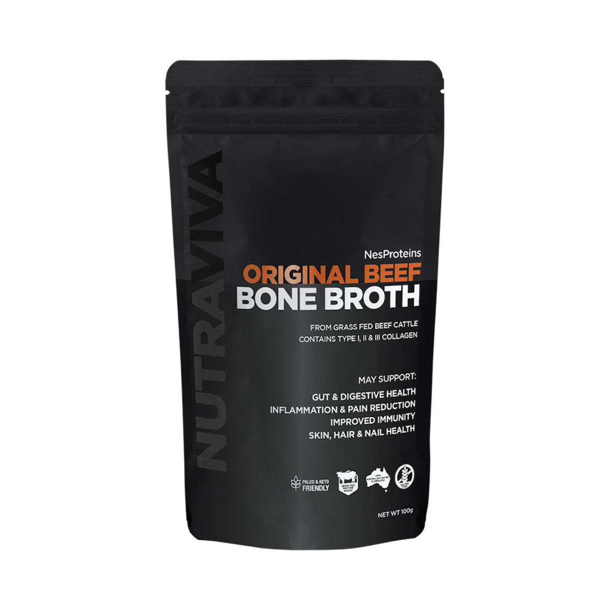 NutraViva Bone Broth Original Beef 100g