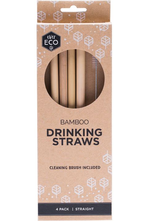 Ever Eco Bamboo Straws - 4 Pack + Brush