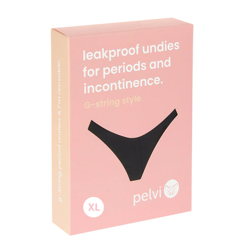 Pelvi Leakproof Underwear G-String Black XS-XL