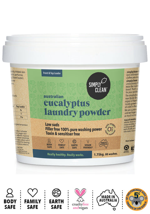 Simply Clean Simply Australian Eucalyptus Laundry Powder 1.75kg
