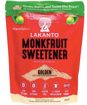 Lakanto Monkfruit Sweetener Golden with Erythritol 200g