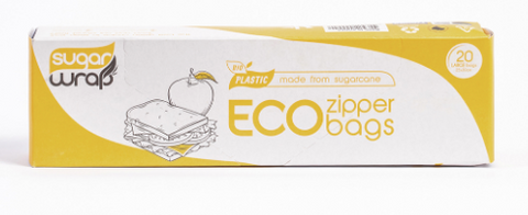 Sugarwrap Eco Zipper Bags from Sugarcane - Large