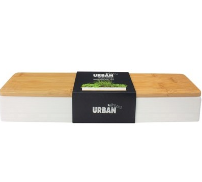 Urban Greens Windowsill Grow Kit Micro-herbs - 45x8x6cm