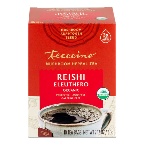 Teeccino Reishi Eleuthero Mushroom x 10 Tea Bags