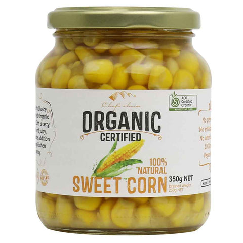 Chef’s Choice Certified Organic Sweet Corn 350g