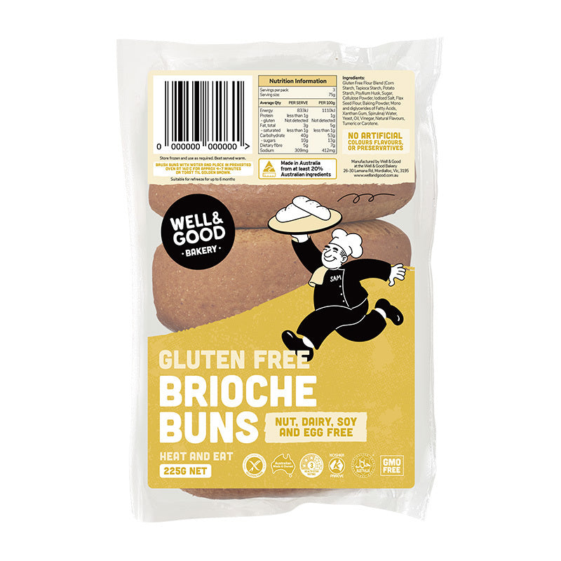 Well & Good - Gluten Free Brioche Buns 225g