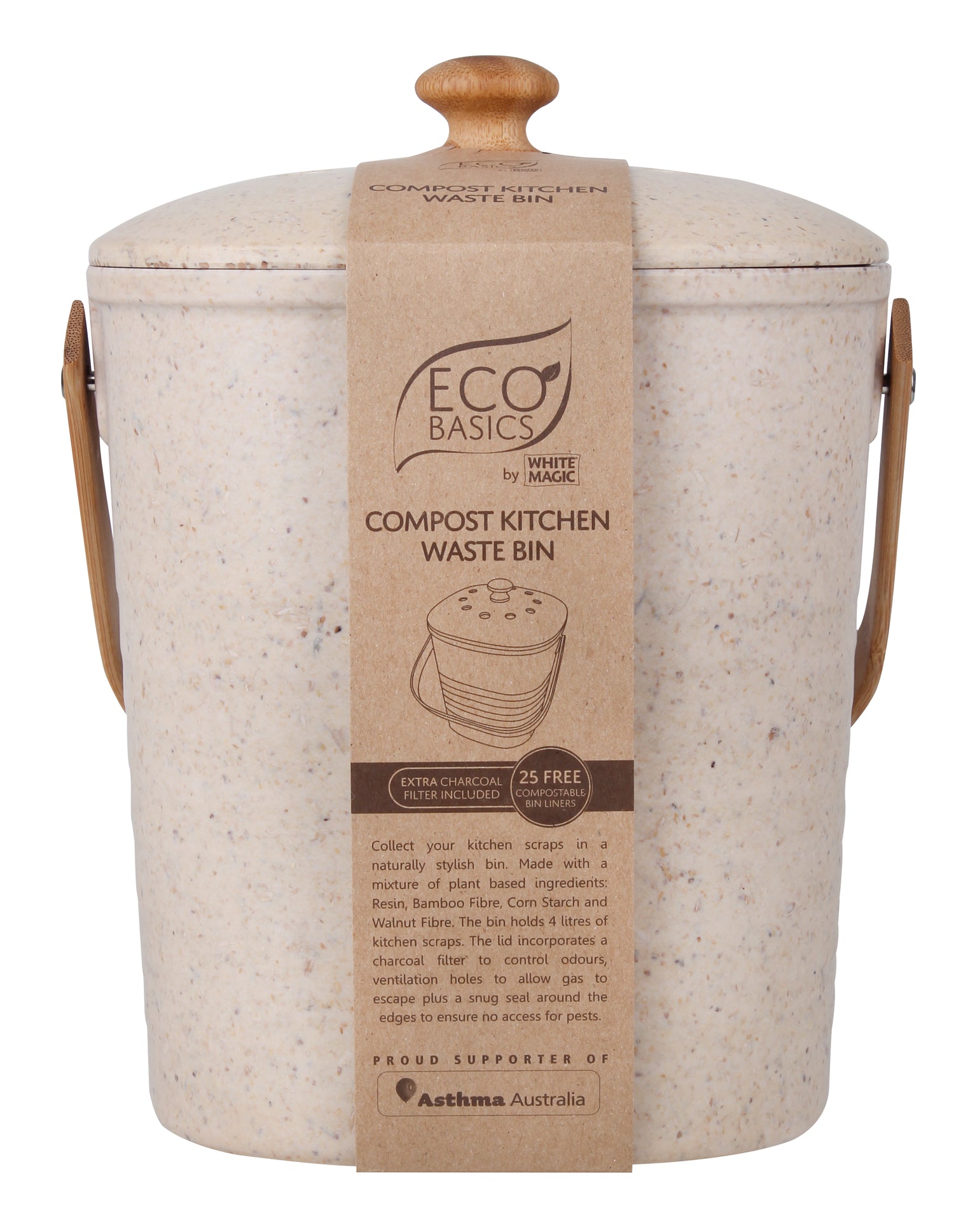White Magic Eco Basics Compost Kitchen Pebb 4L