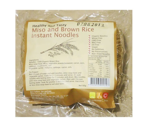 Nutritionist Choice Noodles Instant Brown Rice Miso Flavour 60g
