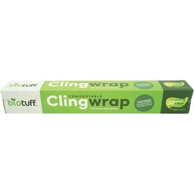 Biotuff Compostable Cling Wrap sheets 100 x 30cm 30m