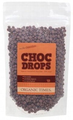 Organic Times Milk Chocolate Couvertre Drops 500g