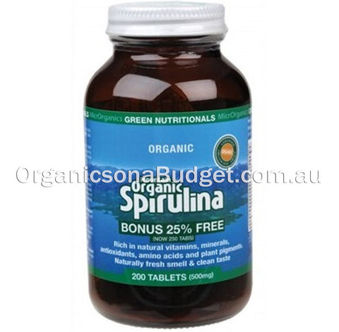 Green Nutritionals Organic Spirulina (500mg) 200 Tabs