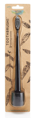 The Natural Family Co. Bio Toothbrush & Stand Soft - Pirate Black