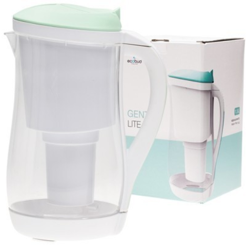 Ecobud Gentoo Plastic Filter Jug Aqua & White - 1.5L