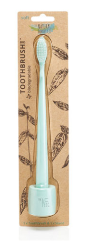 The Natural Family Co. Bio Toothbrush & Stand Soft - River Mint