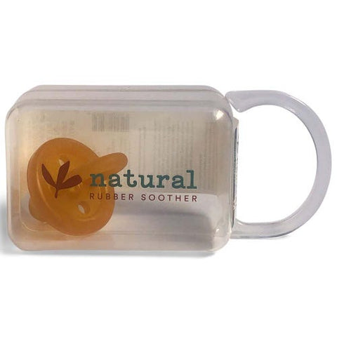 Natural Rubber Soother Round Medium (3-6 Months) - Single With Case