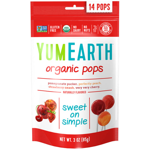 Yum Earth Organic Assorted Fruit Lollipops 14 pack 85g