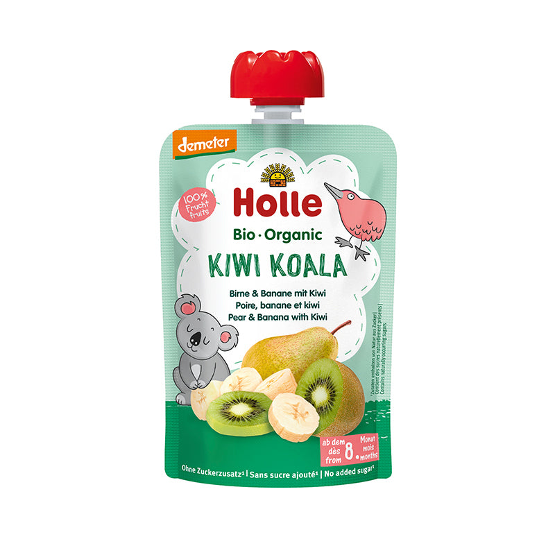 Holle Organic Kiwi Koala Pouch - Pear & Banana with Kiwi 100g x 12