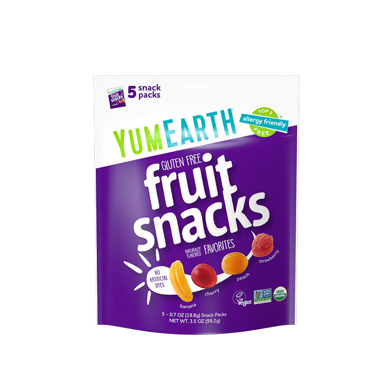 Yum Earth Organic Vegan Fruit Snack Packs 19.8g x 5