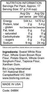 Bob's Red Mill Gluten Free 1-to-1 Baking Flour 623g nutrtional information