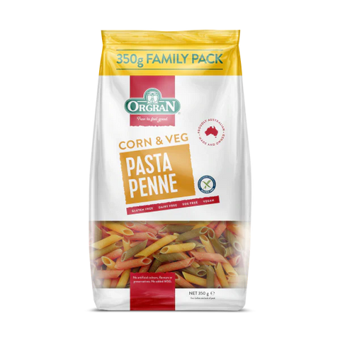 Orgran Gluten Free Pasta Penne Corn & Veg 350g X 5 Packets