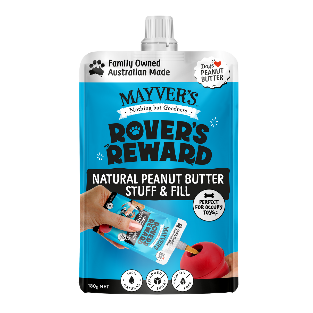 Mayver's Rover's Reward Natural Dogs Peanut Butter Pouch 180g x8