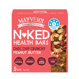 Mayver’s Naked Health Bars Choc Chip Crunchy Peanut Butter 150g x 5 bars Front